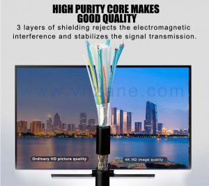 vnzane HDMI to audio video cable for high-speed data transmission