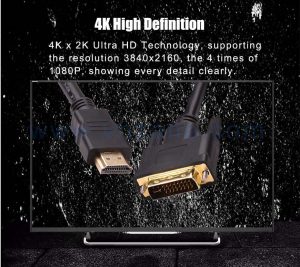 vnzane black HDMI to DVI cable in bulk